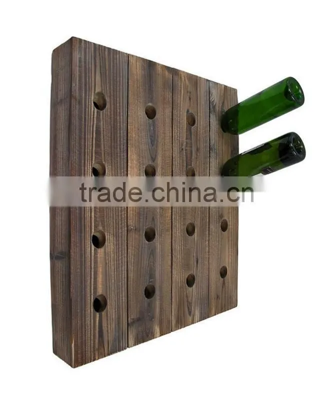 Wall Mounted Wooden Wine Holder/durable quality wine rack/solid wooden wine rack