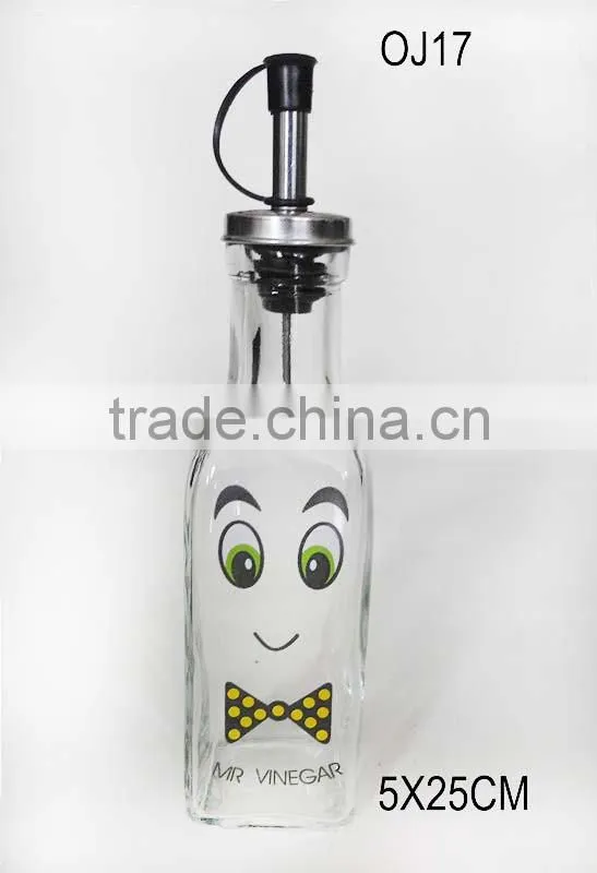 2 pieces square glass olive oil bottle with frame