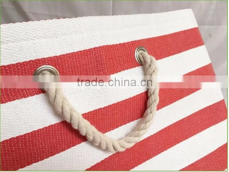 Decorative foldable paper straw basket for toy storage