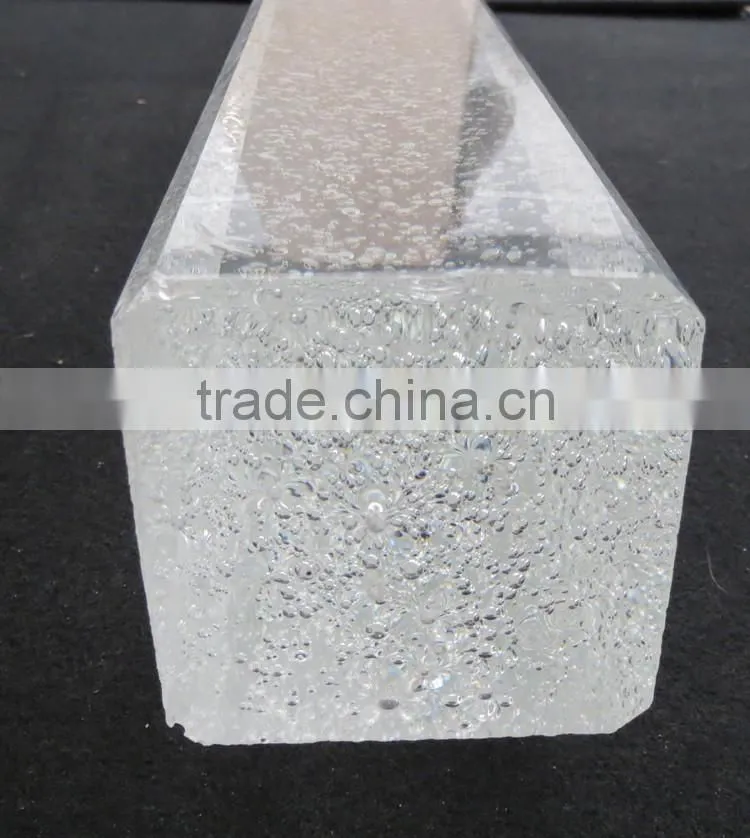 Extra White Bubble Polished Glass Pillars For Sale