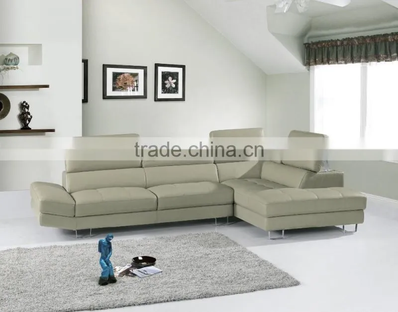 JR8019 elegant chic contemporary white cow leather L shape living room luxury sofa set home furniture new alibaba design