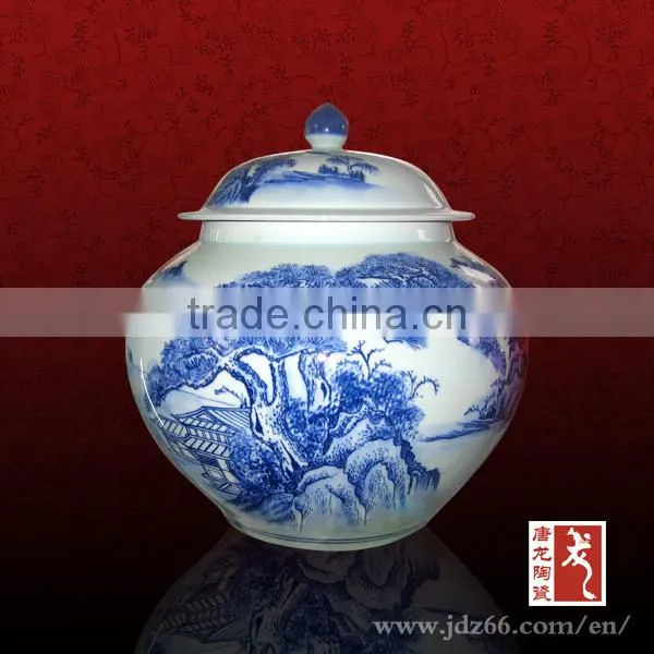 Art deign excellent quality bule and white porcelain antique chinese jars for daily life use