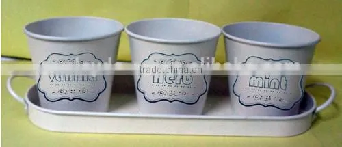 Set of 4 garden centr planter pot wholesal in green