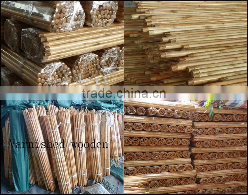 smooth varnishing wooden broom handles/painted wooden broom stick