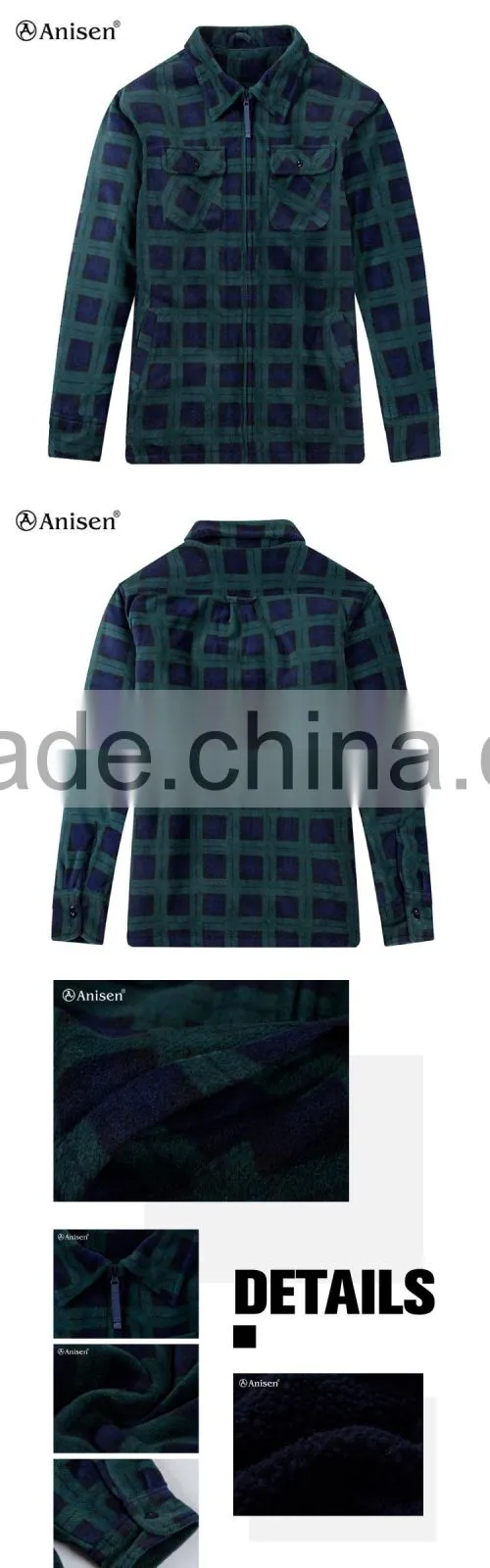 Chinese supplier custom design men fleece plaids jacket