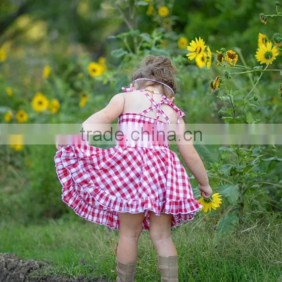 2017 wholesale lovely plaid kids clothes new fashion party frocks designs children girl dress