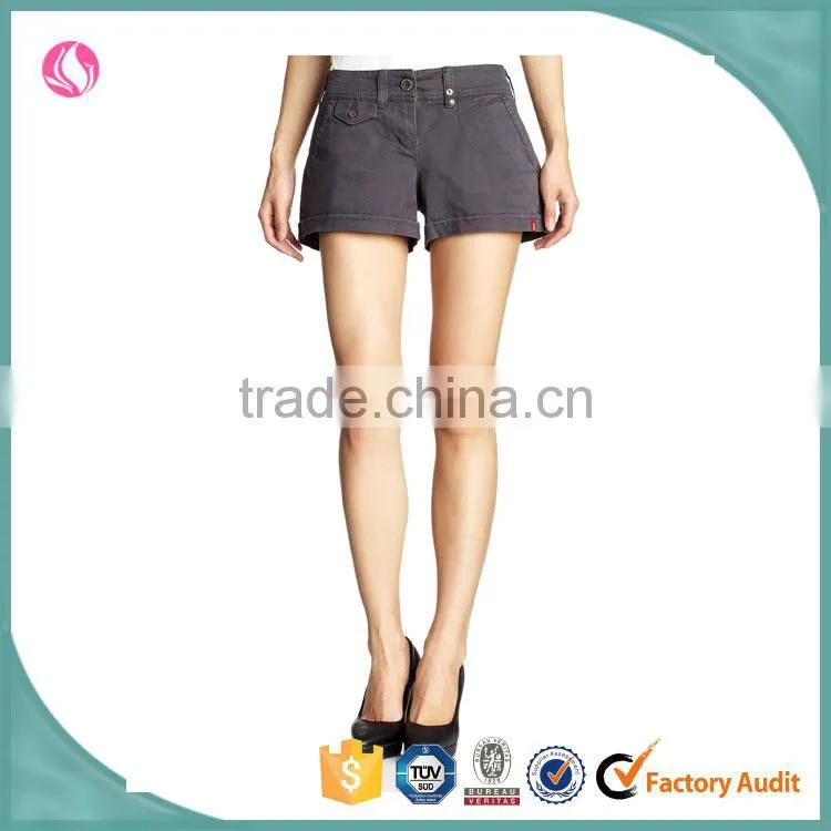 Stylish dark gray Customized High Quality office lady jeans Hot Shorts Wholesale