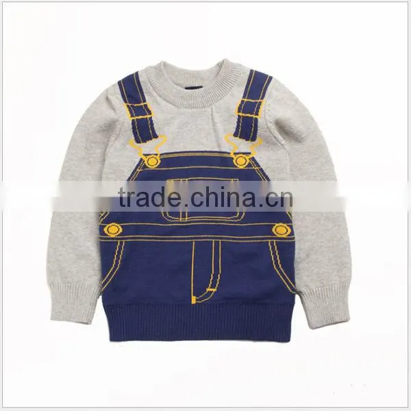 Fashion Style Fake Two Pieces Boys Cotton Sweater