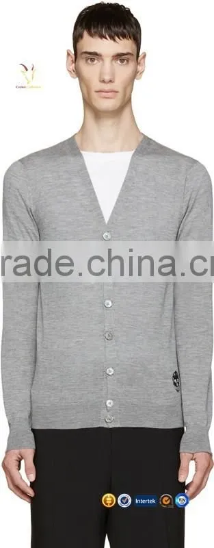 2016 Latest Mens Grey Cashmere Cardigan Sweaters