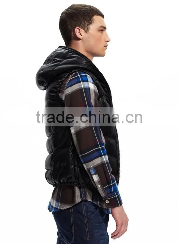 2015 High Quality Black Men's Vest With Hood