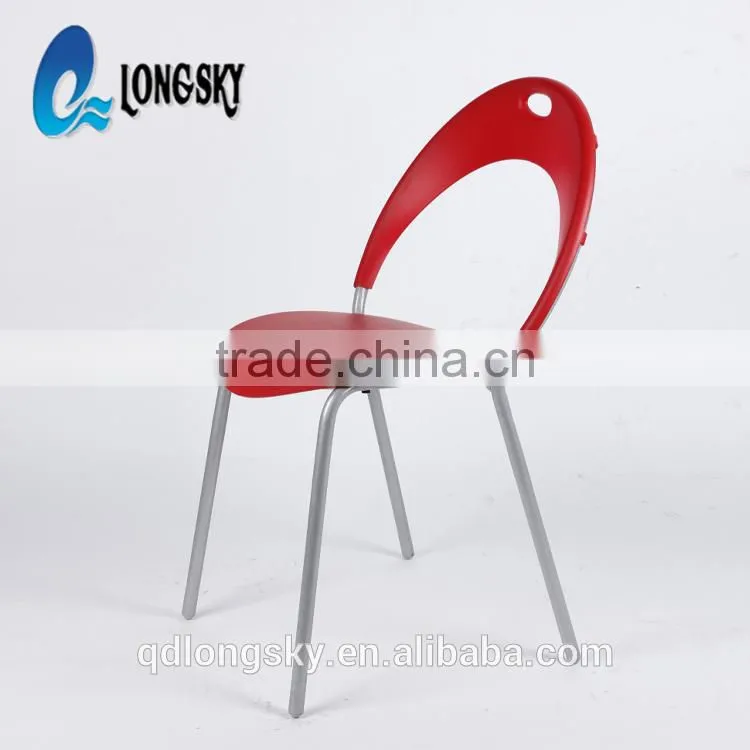 LS-4016 High quality Cheap plastic dining chair stackable simple chair for wholesale