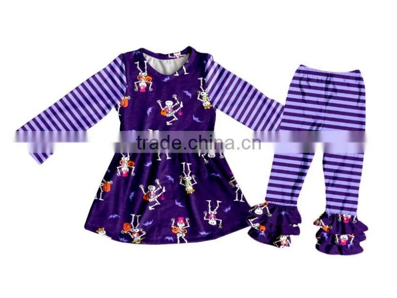 Children's cotton clothes halloween outfit wholesale remake polka dot clothes suit sets fall children clothing