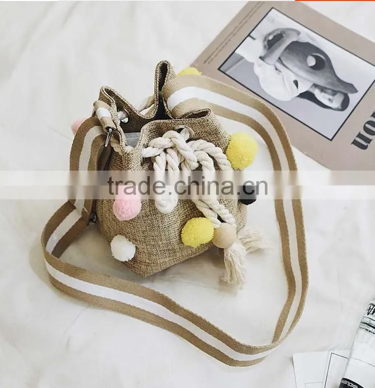 2017 new fashion vintage khaki double strap canvas bag solid bag