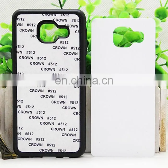 2d sublimation heat transfer PC +TPU silicon blank cell phone case with metal sheet for Prosub-Samsung A310/ A3-2016