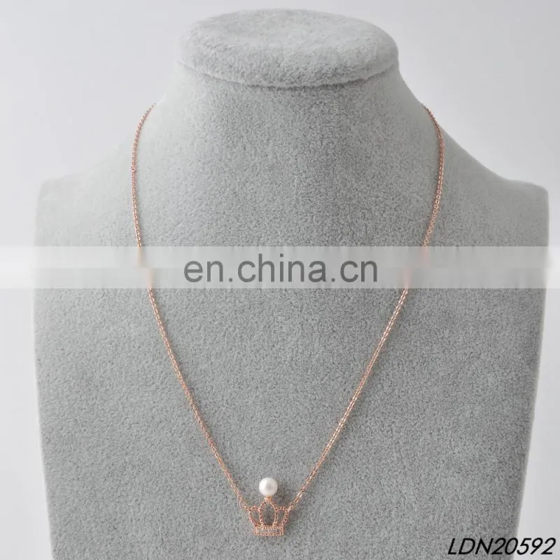 real rose gold necklace with AAA zircon