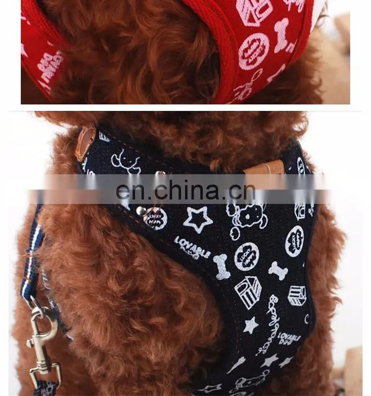 Japanese breathable cowboy harness with leash for small & medium size dogs