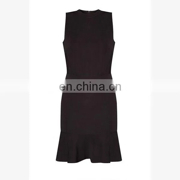 High quality fashion flounced skirt sweet summer sleeveless black women dresses
