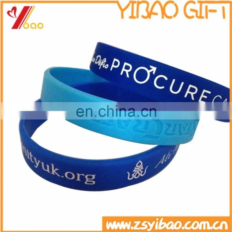 Custom printed/embossed/debossed logo Silicone Wristband/bracelets for promotional