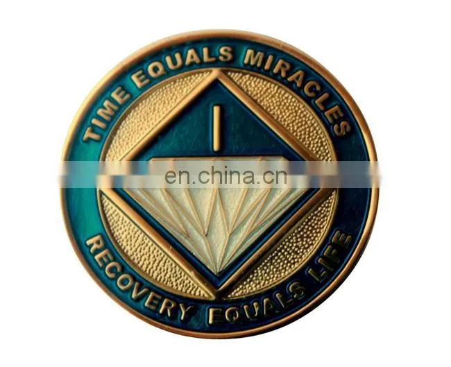 Wholesale Antique 3D Promotional Epoxy Soft Enamel Engrave Metal Coin