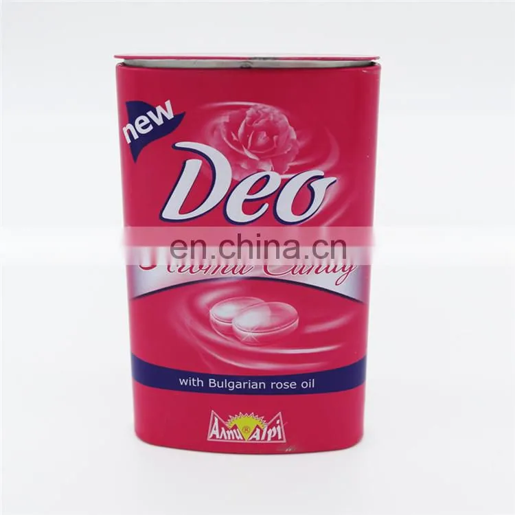 Food grade chocolate/mint candy packaging metal tin can with Airtight Lip