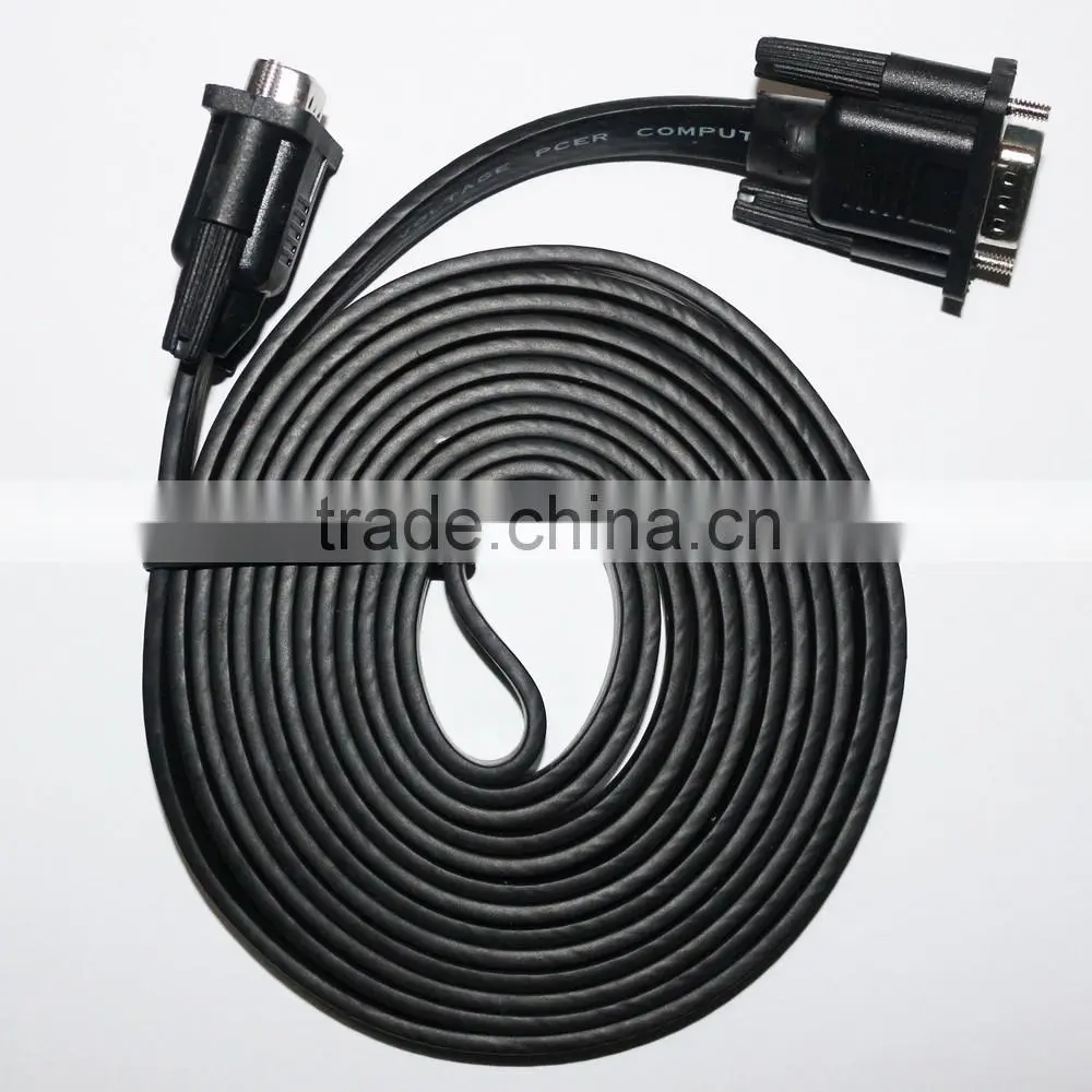 high speed 15pin male to male flat vga cable 8m, computer monitors cable