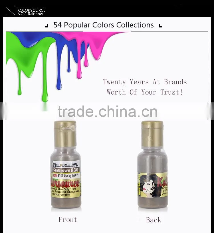 Kolorsource Pure Plant Extracts Essence Eyebrows Tattoo Ink Pigment