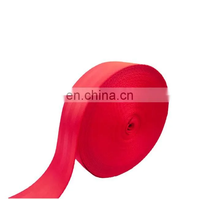 Logo Customized High Quality 47mm High Tenacity OEM Red Polyester Safety Webbing Strap Tape for Car Seat Belt