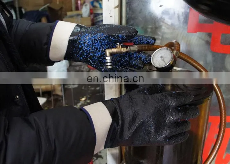 Cotton interlock Lining Knit Wrist yellow Nitrile Coated Work Gloves For Oil Gas