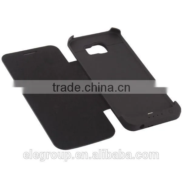 New Arrival 4200mah Full Capacity Power Case With Leather Cover For Samsung S6 External Battery Case