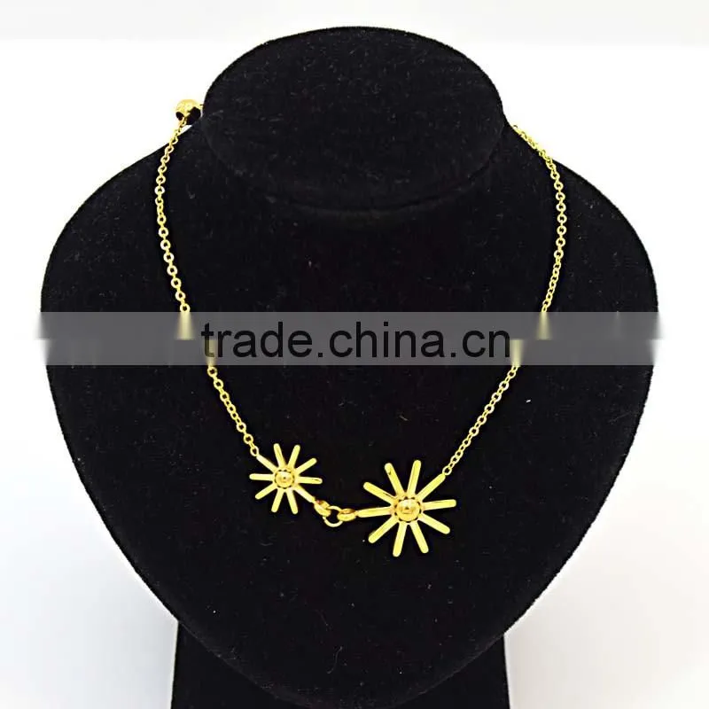gold layered chain flowers women fashion necklaces
