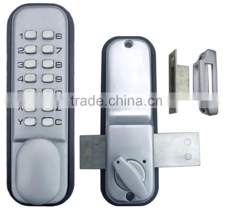 OSPON mechanical keyless entry glass door lock stain chrome OS25A