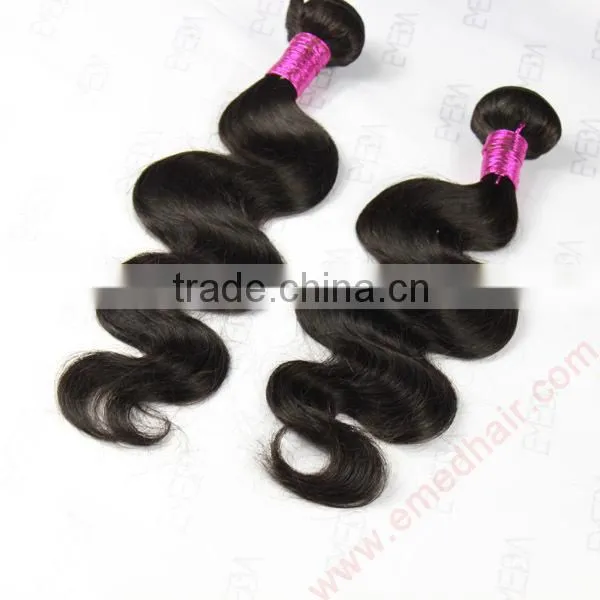 AAAAAA grade good quality no shedding natural color Raw human hair extension 90cm
