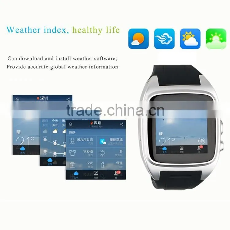 Leather band WIFI GPS 3G loud speaker Android watch phone