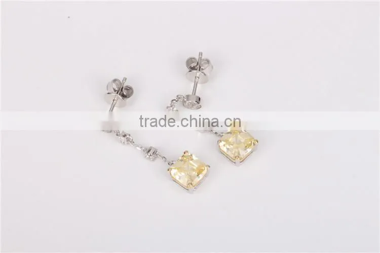 925 sterling silver ladies earrings designs yellow crystal jewelry