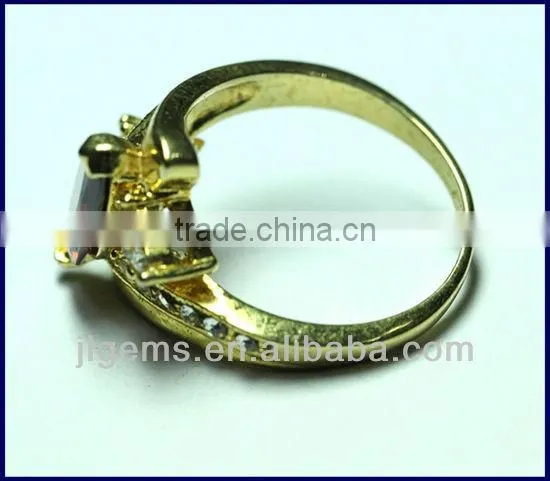 Fashion jewelry bezel setting bronze ring-cubic zirconia ring