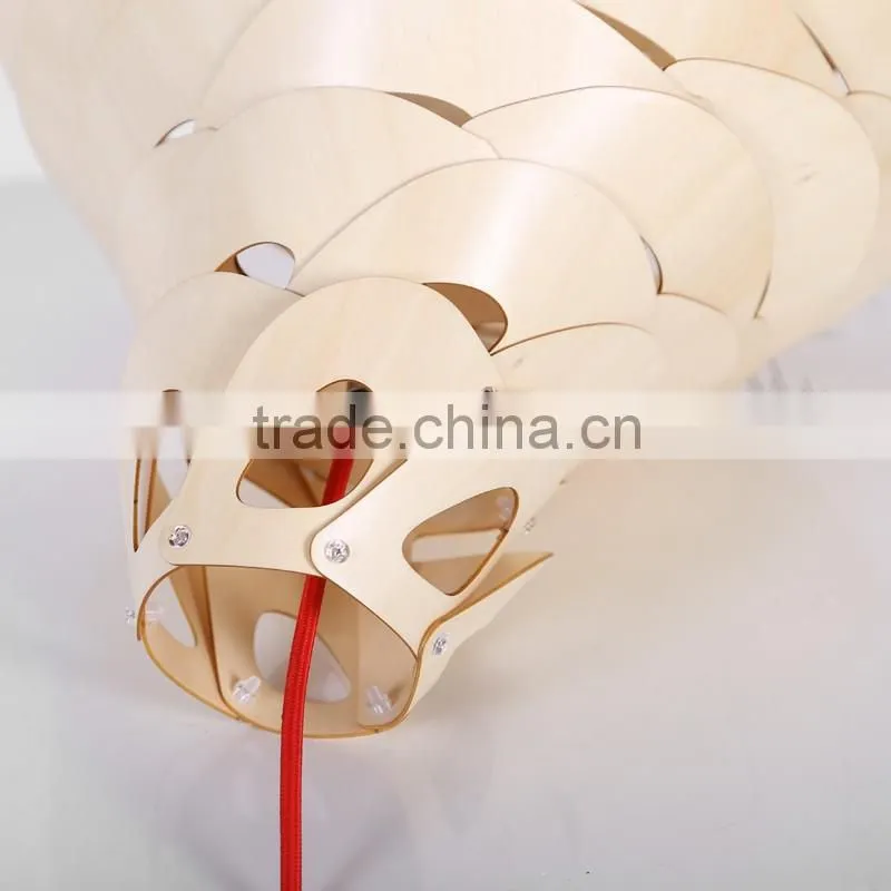 LED pendant light JK-8005B-30 Newest wood color handmade pendant light for children room decoration
