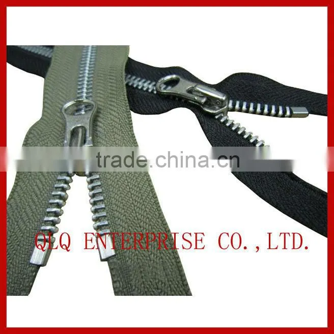 Close End and Open End Zipper in Grey