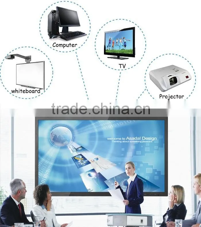 2016 new 32inch to 110 inch LCD android media player free stand wifi/3g cable network interactive whiteboard for school
