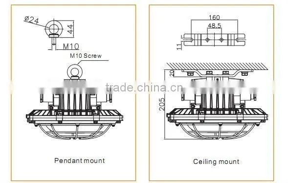 IP66 30w explosion proof led tunnel light for industrial area