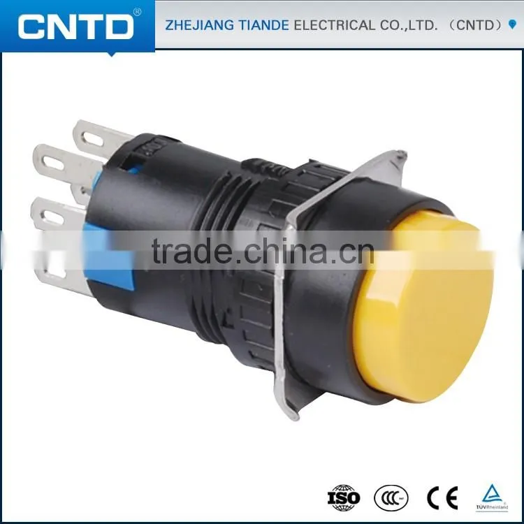 CNTD 1NO 1NC Spring Return Round type 12 volt Waterproof Push Button Switch (C6BM)