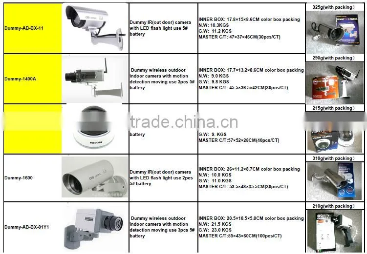 with LED flash light IR Dummy Security camera,outdoor Imitation camera/Fake camera (Dummy-AB-BX-17)