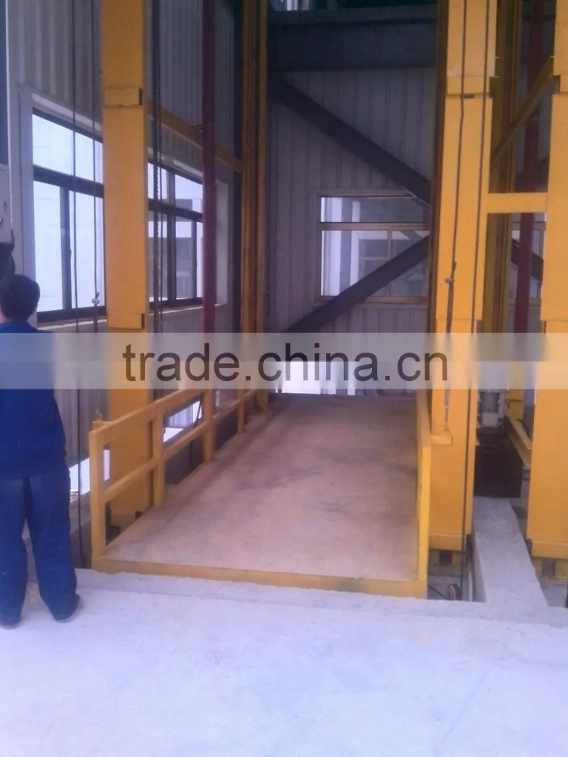 hydraulic upright elevator 2tons cargo elevator