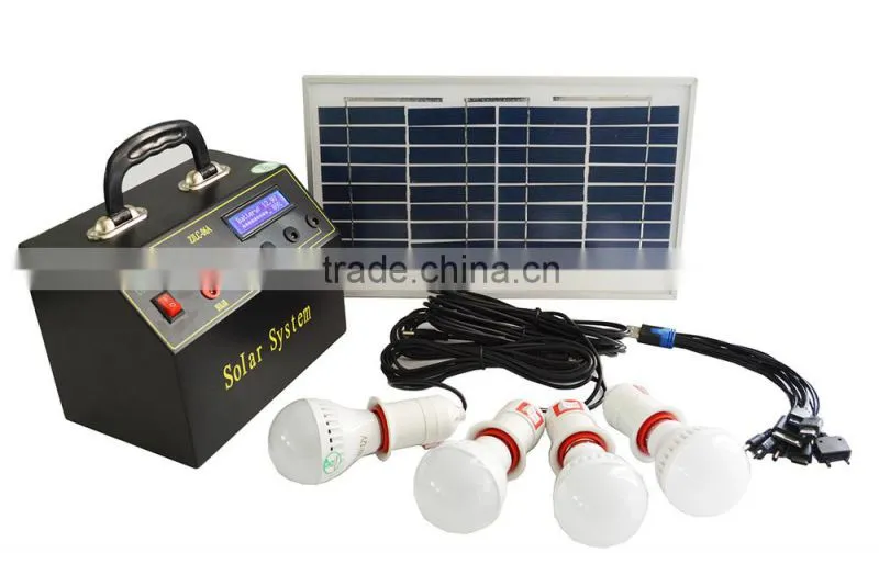 6W 12V Home Solar Systems,Home Lighting Solar Kit with LCD display