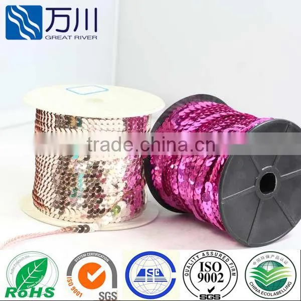 Charming spangle sequin string roll,most popular garment accessories cobalt sequin trimming wholesale