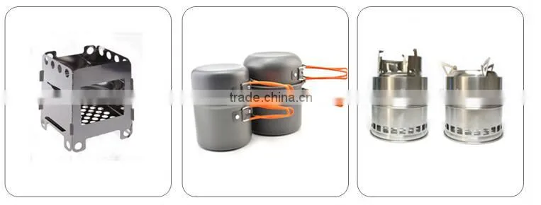 2016 new arrived portable military backpack tactical emergencecamping cookware and survival wood stove