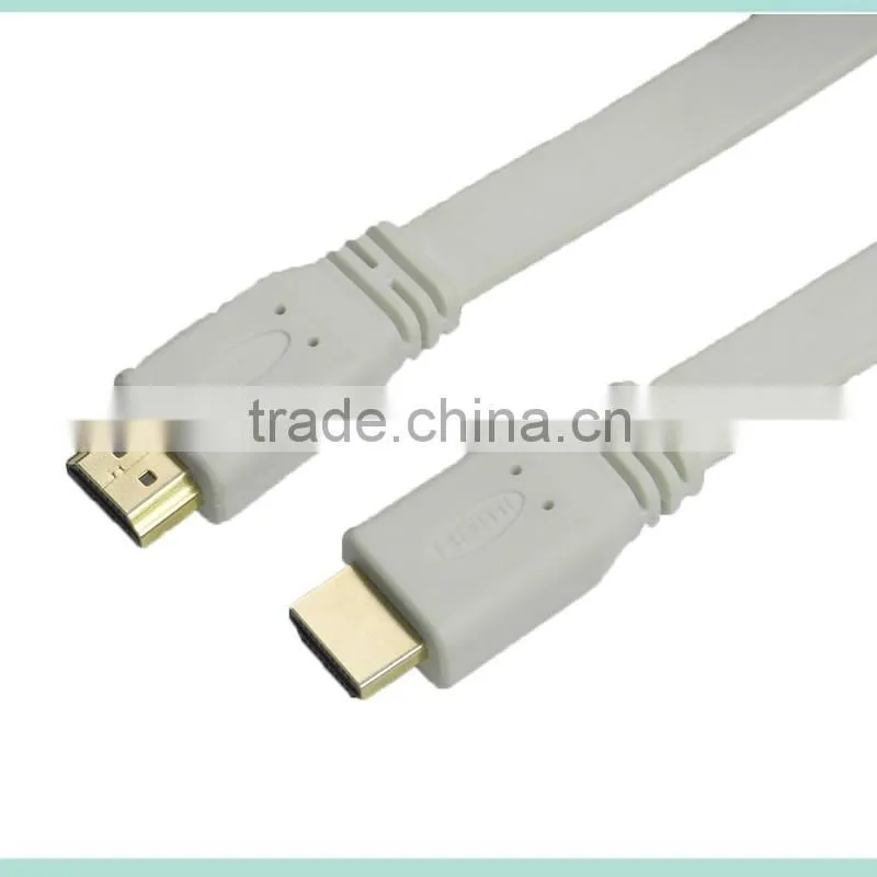 V2.0 colorful Flat HDMI Cable with Ethernet and Gold connector support 3D and 4k