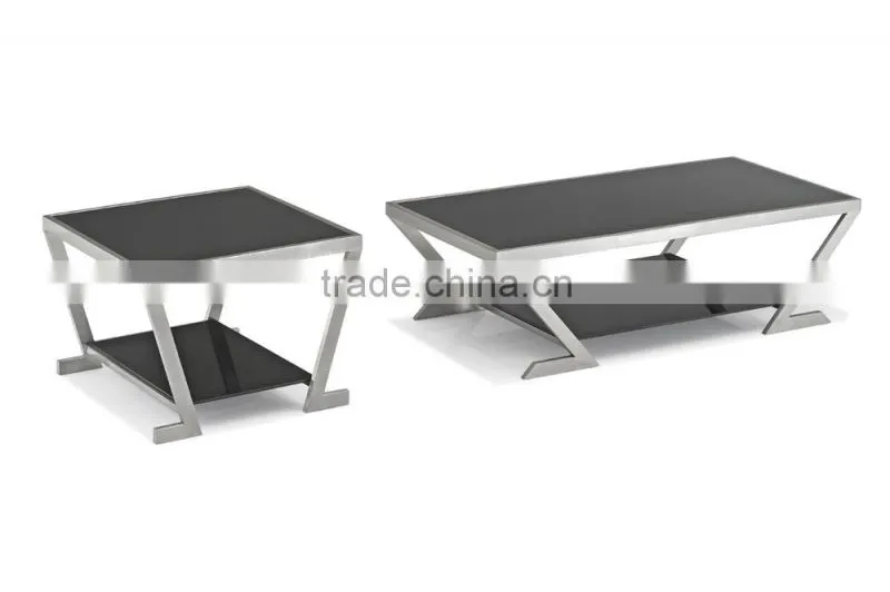 CT-08 ET-08 stainless steel glass modern coffee table