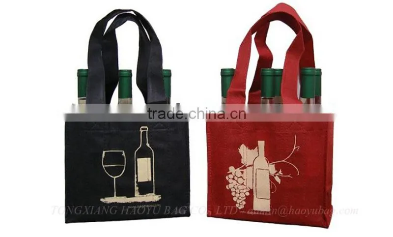 Eco-friendly non woven wine bottle bag for 6 bottle made in China
