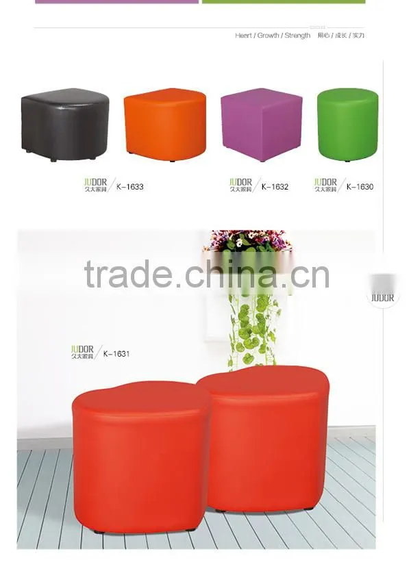 Faux leather U shape wooden ottoman for promotion