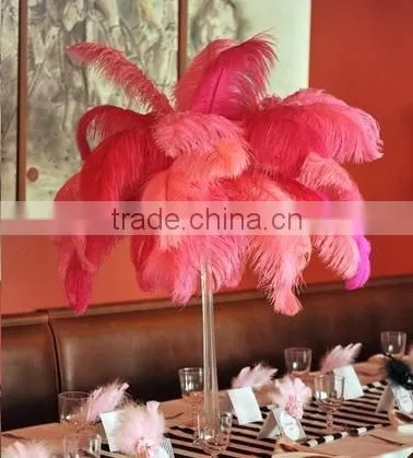 Wedding decoration hot pink color ostrich feathers